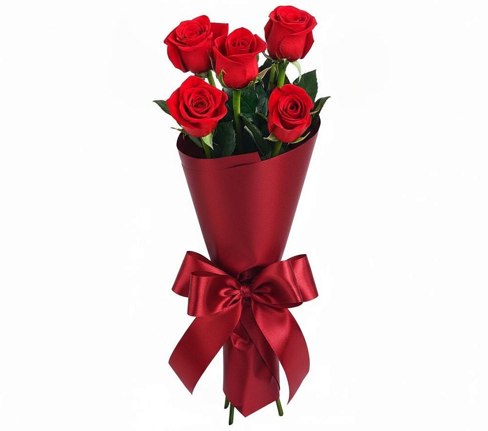 Букет 5 Красных роз Эдлесс Лав в Поселок санатория Озеро Белое