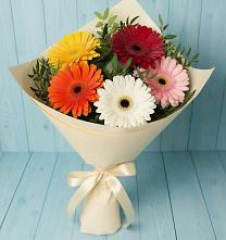 Букет цветов из:  Герберы #REPLACE_PRED# Поселок санатория Озеро Белое
