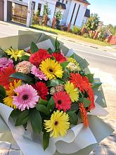 Букет цветов из:  Герберы #REPLACE_PRED# Поселок санатория Озеро Белое