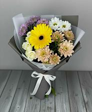 Букет цветов из:  Розы, Герберы и Хризантемы в Поселок санатория Озеро Белое