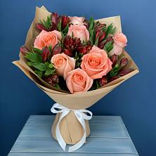 Букет цветов из:  Розы и Альстромерии в Поселок санатория Озеро Белое