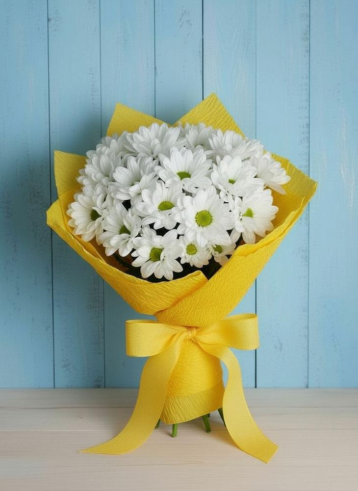 Букет цветов из: Хризантемы в Поселок санатория Озеро Белое