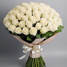 Букет 101 беля роза Белоснежка в Поселок санатория Озеро Белое