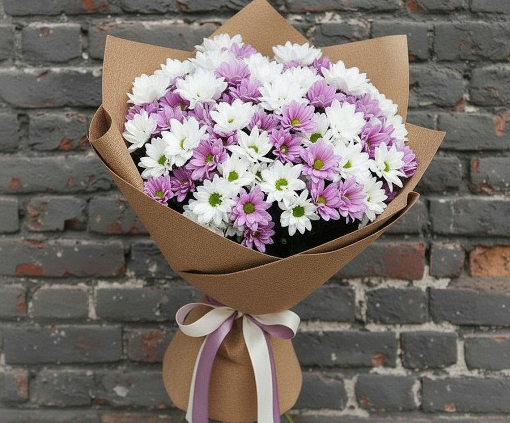 Букет цветов из: Хризантемы в Поселок санатория Озеро Белое