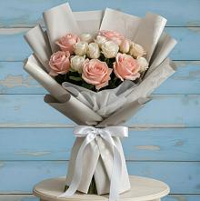 Букет цветов из:  Розы #REPLACE_PRED# Поселок санатория Озеро Белое
