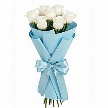 Букет 7 белых роз Проуд в Поселок санатория Озеро Белое