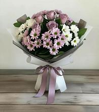 Букет цветов из:  Хризантемы и Розы #REPLACE_PRED# Поселок санатория Озеро Белое