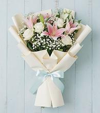 Букет цветов из:  Лилии #REPLACE_PRED# Поселок санатория Озеро Белое